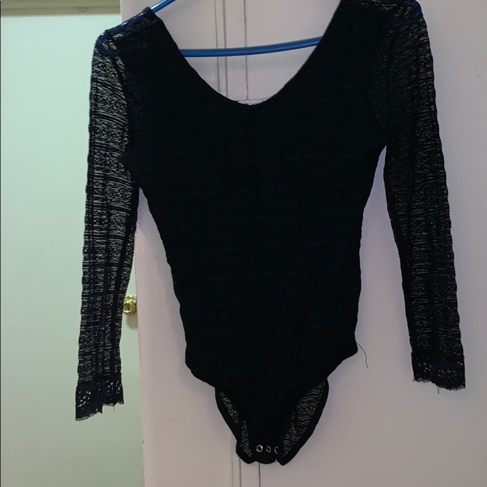 Black leotard see-through from the back